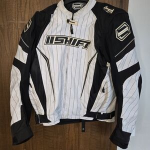 SHIFT Black and White Motorcycle Jacket